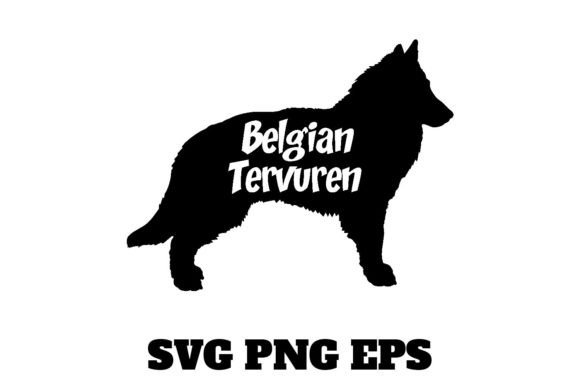 Belgian Tervuren Dog Silhouette Vector
