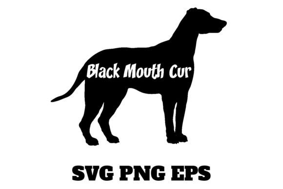 Black Mouth Cur Dog Silhouette Vector