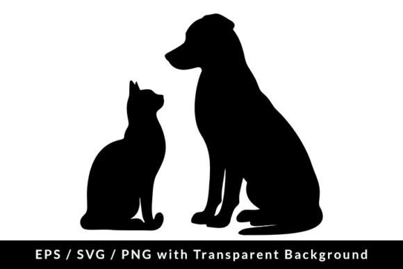 Dog and Cat Silhouette SVG EPS PNG