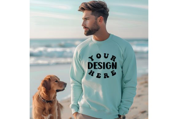 Dog Lover Beach Sweatshirt Mockup