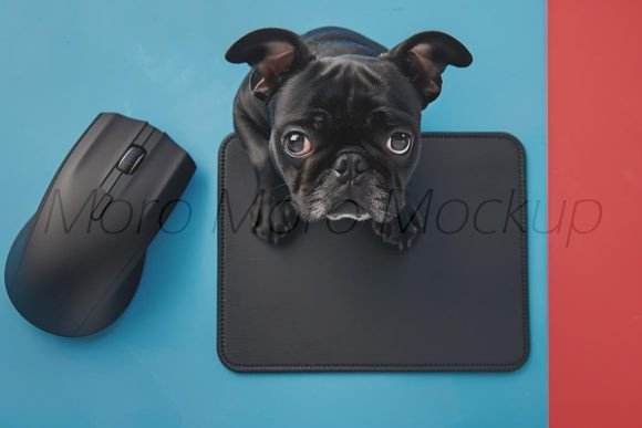 Dog Lover Black Mousepads Mockup