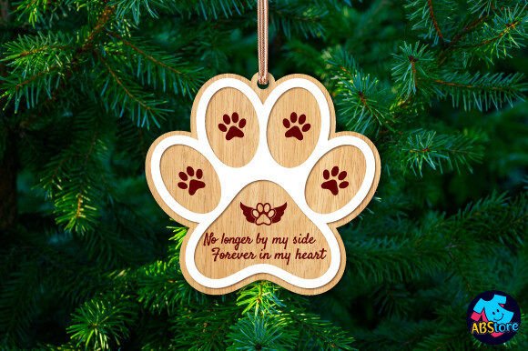 Dog Paw Ornament Laser Cut