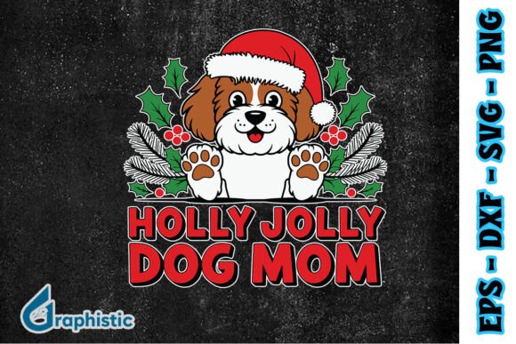 Holly Jolly Dog Mom Groovy Christmas SVG
