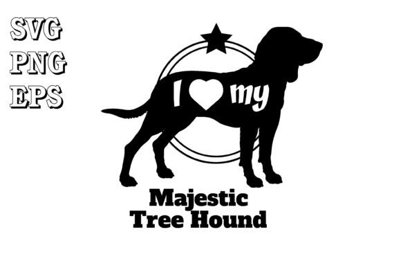 Majestic Tree Hound Dog Silhouette