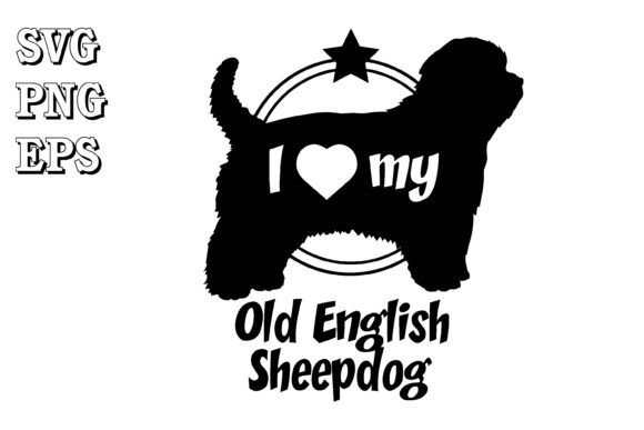 Old English Sheepdog Dog Silhouette