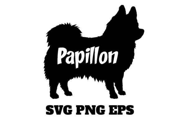 Papillon Dog Silhouette Vector