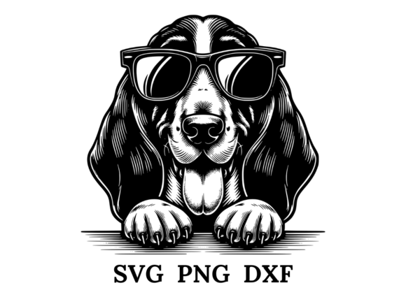Peeking Dogs Basset HOund