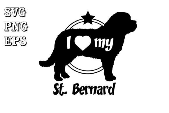 St. Bernard Dog Silhouette