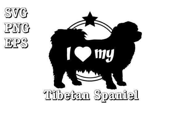 Tibetan Spaniel Dog Silhouette