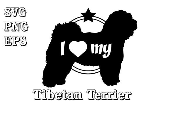 Tibetan Terrier Dog Silhouette