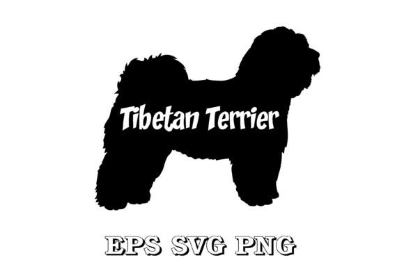 Tibetan Terrier Dog Silhouette Vector