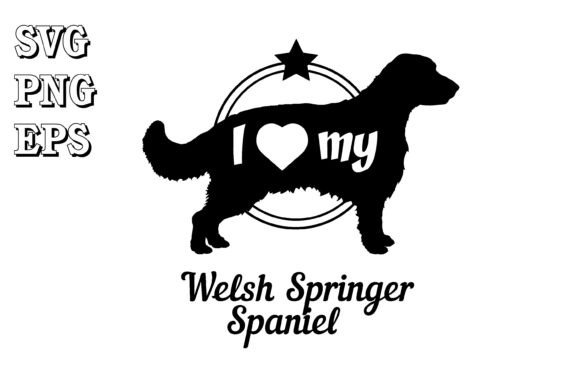 Welsh Springer Spaniel Dog Silhouette